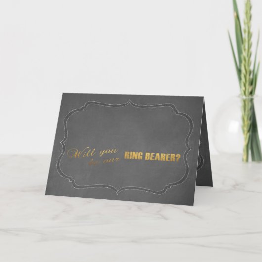 Modern Gold Foil Chalk... zal jij onze RING BEARER (Voorkant)