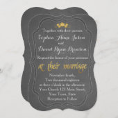 Modern Gold Foil Chalkboard Weddenschap Kaart (Voorkant / Achterkant)