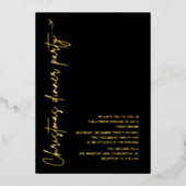 Modern Gold Foil Christmas Dinner Party Folie Uitnodiging (Voorkant)