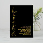 Modern Gold Foil Christmas Dinner Party Folie Uitnodiging (Staand Voorkant)