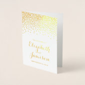 Modern Gold Foil Confetti Stippen Wedding Programm Folie Kaarten (Voorkant)