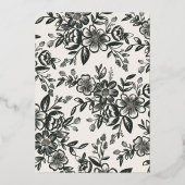 Modern Gold Foil Double Heart Photo Verloving Folie Uitnodiging (Achterkant)