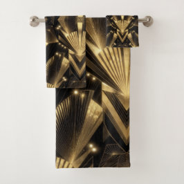 Modern Gold Foil Elegance Neo Art Deco Bad Handdoek