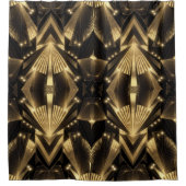 Modern Gold Foil Elegance Neo Art Deco Douchegordijn (Voorkant)