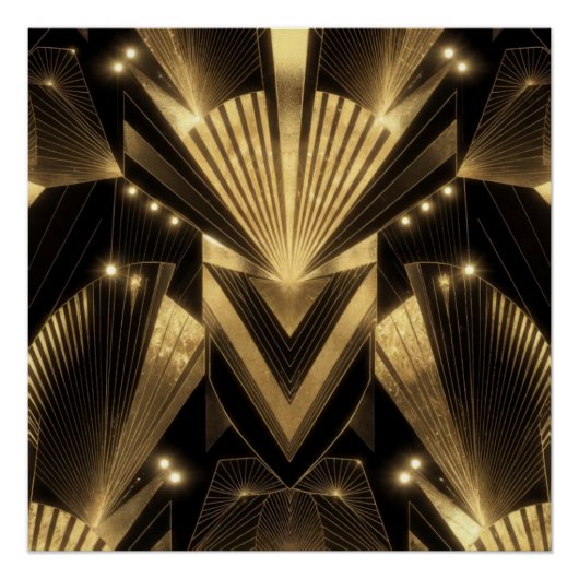 Modern Gold Foil Elegance Neo Art Deco  Perfect Poster (Voorkant)