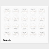 Modern Gold Foil Elegant Modern Wedding Ronde Sticker (Vel)