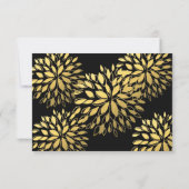 Modern Gold Foil Floral Modern RSVP Weddenkaart (Achterkant)