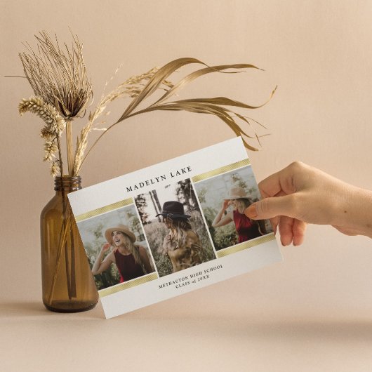 Modern Gold Foil Foto 2023 Afstuderen Kaart