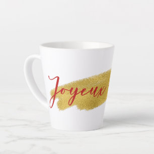 Modern Gold Foil Joyeux Noel Kerstmis Latte Mok
