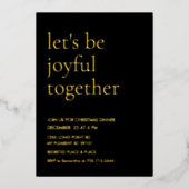 Modern Gold Foil “Let’s Be Joyful Together Folie Uitnodiging (Voorkant)