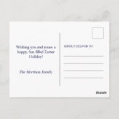 Modern Gold Foil Lettering Floral Waterverf Briefkaart (Achterkant)