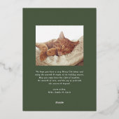 Modern Gold Foil Lijst Fog Green Foto Kerst Folie Feestdagenkaart (Achterkant)