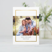 Modern Gold Foil Lijst Photo Wedding Save The Date (Staand voorkant)