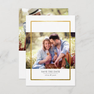 Modern Gold Foil Lijst Photo Wedding Save The Date