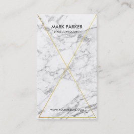 Modern Gold Foil line Art met grijze witte marmer Visitekaartje