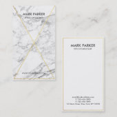 Modern Gold Foil line Art met grijze witte marmer Visitekaartje (Voorkant / Achterkant)