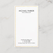 Modern Gold Foil Line Art - Navy Blue Waterverf Visitekaartje (Achterkant)