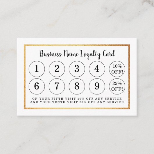 Modern Gold Foil - Loyalty Kaart (Voorkant)