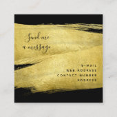 Modern Gold Foil Paint Makeup Salon Black Vierkante Visitekaartje (Achterkant)