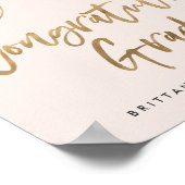 Modern Gold Foil Pet Gefeliciteerd Afstuderen Poster (Hoek)