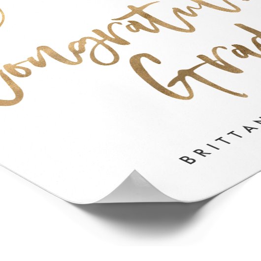 Modern Gold Foil Pet Gefeliciteerd Afstuderen Poster (Hoek)