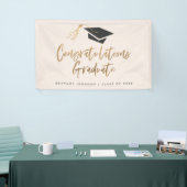 Modern Gold Foil Pet Gefeliciteerd Afstuderen Spandoek (Beurs)