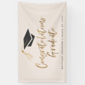 Modern Gold Foil Pet Gefeliciteerd Afstuderen Spandoek (Verticaal)