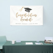 Modern Gold Foil Pet Gefeliciteerd Afstuderen Spandoek (Beurs)