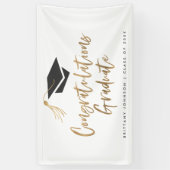 Modern Gold Foil Pet Gefeliciteerd Afstuderen Spandoek (Verticaal)