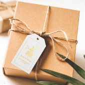 Modern Gold Foil Pine Tree Holiday Folie Gift Labe Cadeaulabels