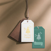 Modern Gold Foil Pine Tree Holiday Folie Gift Labe Cadeaulabels