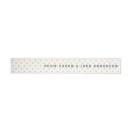 Modern Gold Foil Polka Dots Adreslabel Wikkel