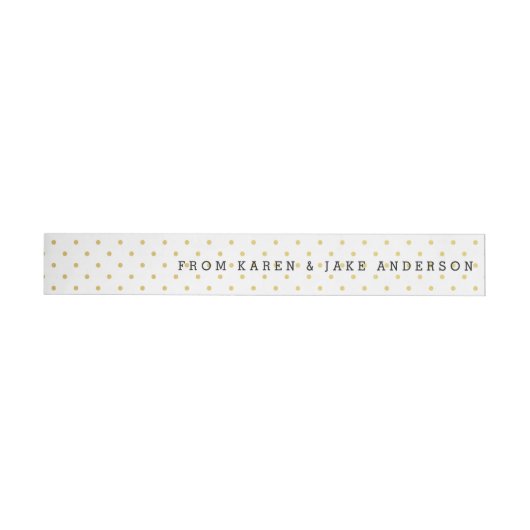 Modern Gold Foil Polka Dots Adreslabel Wikkel (Individueel)