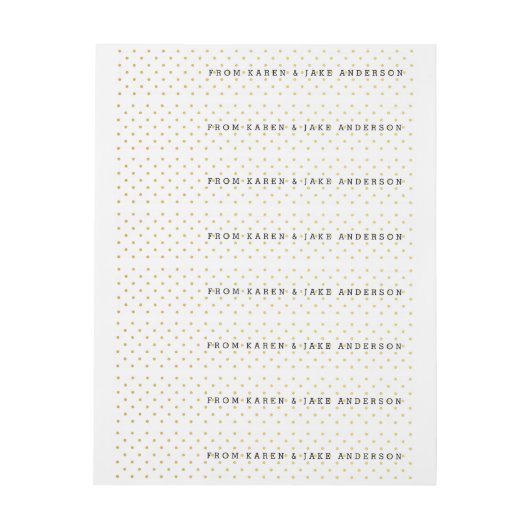 Modern Gold Foil Polka Dots Adreslabel Wikkel (Vel)