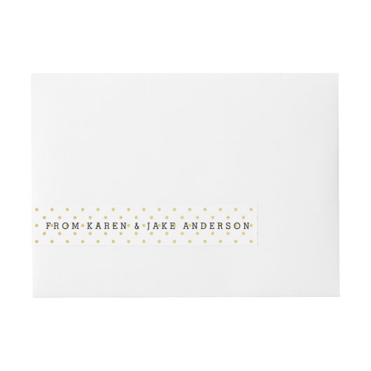 Modern Gold Foil Polka Dots Adreslabel Wikkel (Voorkant)