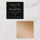 Modern Gold Foil & Script Birthday Party Ticket (Voorkant / Achterkant)
