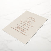 Modern Gold Foil script | Casual marinebruiloft Folie Uitnodiging (Gedraaid)