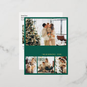 Modern Gold Foil Script Collage Holiday Briefkaart (Voorkant / Achterkant)