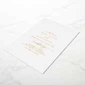 Modern Gold Foil Script Couple & Parents Wedding Folie Uitnodiging (Gedraaid)