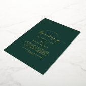 Modern Gold Foil script | Emerald Photo Wedding Folie Uitnodiging (Gedraaid)