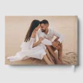 Modern Gold Foil Script Foto bruiloft Gastenboek (Achterkant)