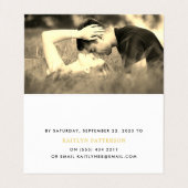 Modern Gold Foil script met Photo RSVP-kaart Visitekaartje (Binnenkant ongevouwen)