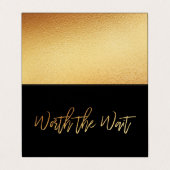 Modern Gold Foil Script Photo Worthe Wait Card Visitekaartje (Buitenkant ongevouwen)