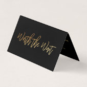 Modern Gold Foil Script Photo Worthe Wait Card Visitekaartje (Voorkant)