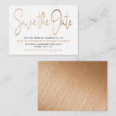 Modern Gold Foil script slaat de datum op Informatiekaartje (Voorkant / Achterkant)