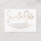 Modern Gold Foil script slaat de datum op Informatiekaartje (Voorkant)