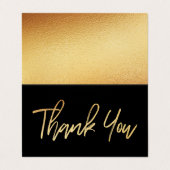 Modern Gold Foil Script Weddenschap Hartelijk dank Visitekaartje (Buitenkant ongevouwen)