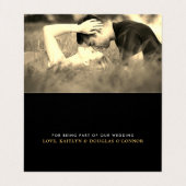 Modern Gold Foil Script Weddenschap Hartelijk dank Visitekaartje (Binnenkant ongevouwen)