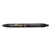 Modern Gold Foil Script Wedstrijding Favor Zwarte Inkt Pen (Voorkant)