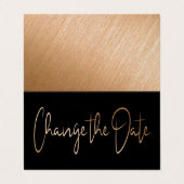 Modern Gold Foil script wijzigt de datumkaart Visitekaartje (Buitenkant ongevouwen)
